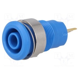1 pcs x STu00c4UBLI - 23.3000-23 - Socket, 4mm banana, 24A, 1kV, Cutout: Ø12.2mm, blue, gold-plated
