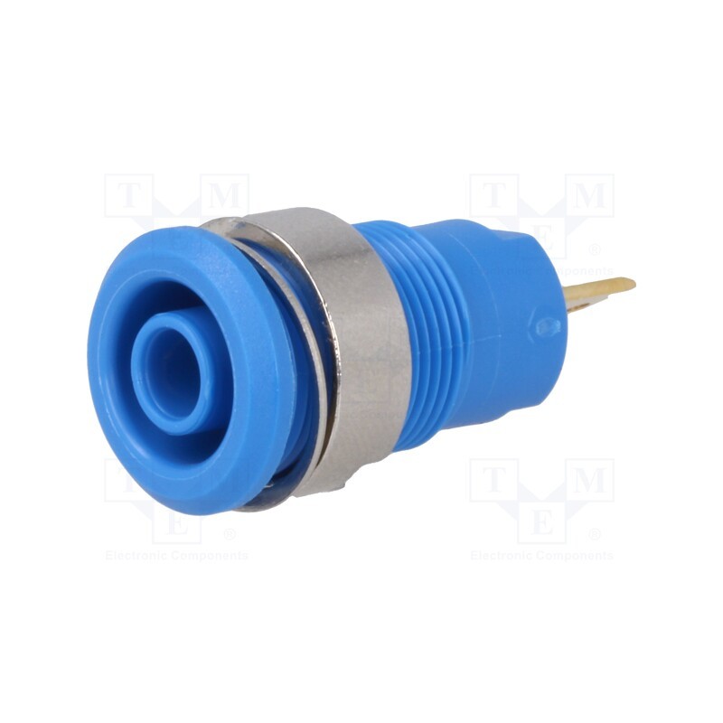 1 pcs x STu00c4UBLI - 23.3000-23 - Socket, 4mm banana, 24A, 1kV, Cutout: Ø12.2mm, blue, gold-plated