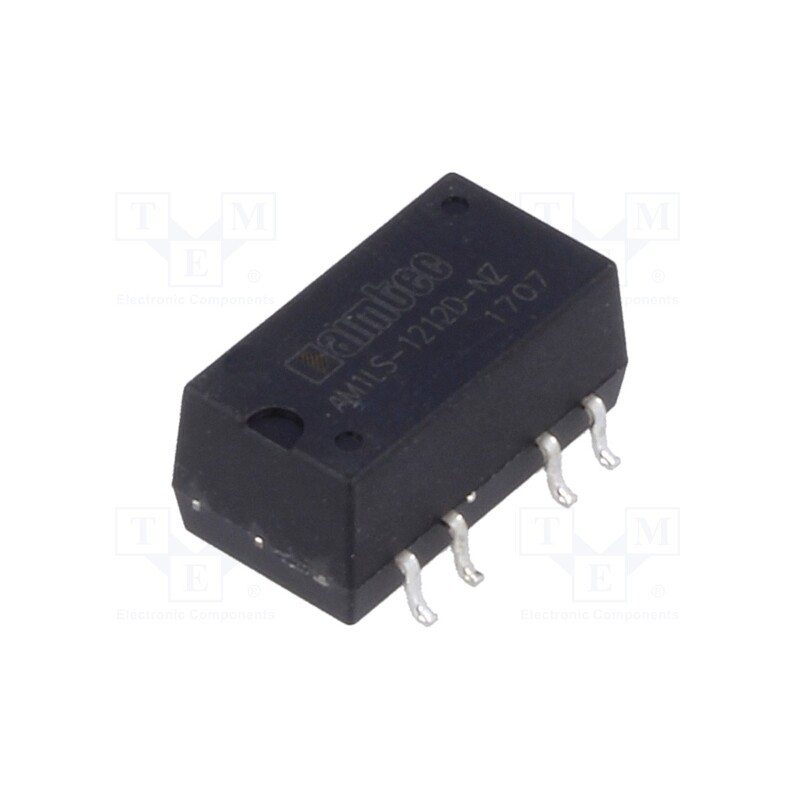 1 pcs x AIMTEC - AM1LS-1212D-NZ - Converter: DC/DC, 1W, Uin: 10.8÷13.2V, Uout: 12VDC, Uout2: -12VDC