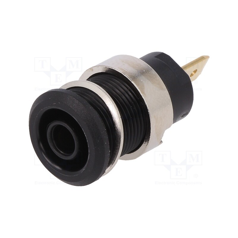1 pcs x STu00c4UBLI - 23.3000-21 - Socket, 4mm banana, 24A, 1kV, Cutout: Ø12.2mm, black, gold-plated