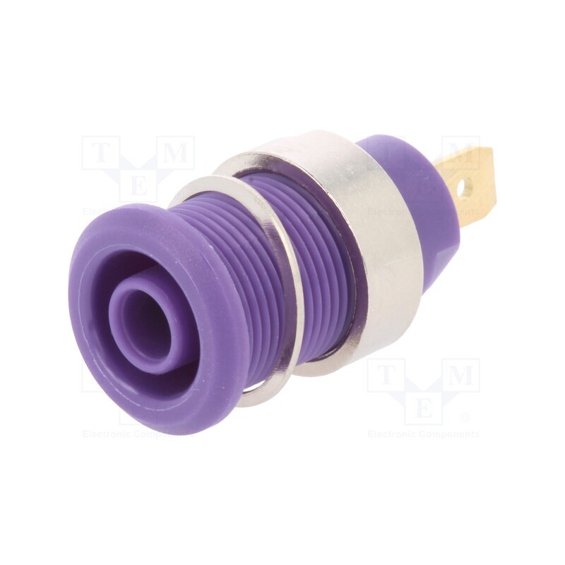 1 pcs x STu00c4UBLI - 23.3000-26 - Socket, 4mm banana, 24A, 1kV, Cutout: Ø12.2mm, violet, gold-plated