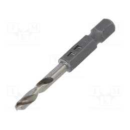 1 pcs x WOLFCRAFT - 7258000 - Drill bit, for metal, Ø: 4mm, L: 53mm, Working part len: 20mm