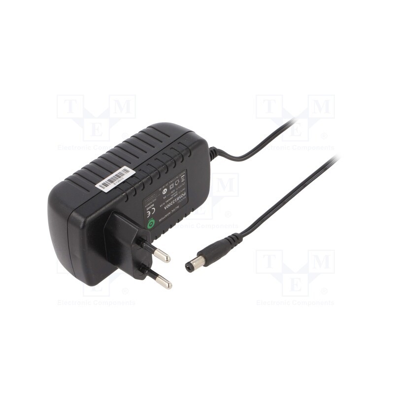 1 pcs x POS - POSB12200A - Power supply: switched-mode, plug, 12VDC, 2A, 24W, Plug: EU, 81.94%