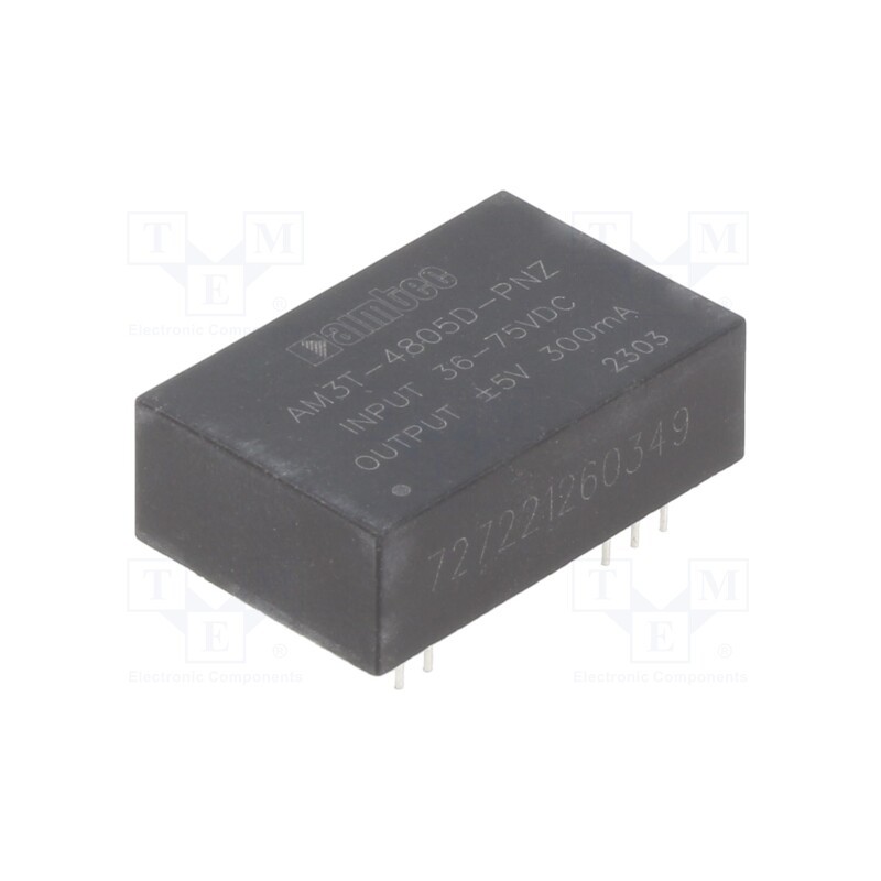 1 pcs x AIMTEC - AM3T-4805D-PNZ - Converter: DC/DC, 3W, Uin: 36÷75V, Uout: 5VDC, Uout2: -5VDC, DIP24