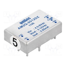 1 pcs x AIMTEC - AM2Q-0512DZ - Converter: DC/DC, 2W, Uin: 4.5÷9V, Uout: 12VDC, Uout2: -12VDC, AM2Q-Z