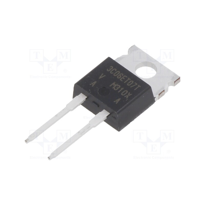 1 pcs x VISHAY - VS-3C06ET07T-M3 - Diode: Schottky rectifying, SiC, THT, 650V, 6A, TO220-2,
