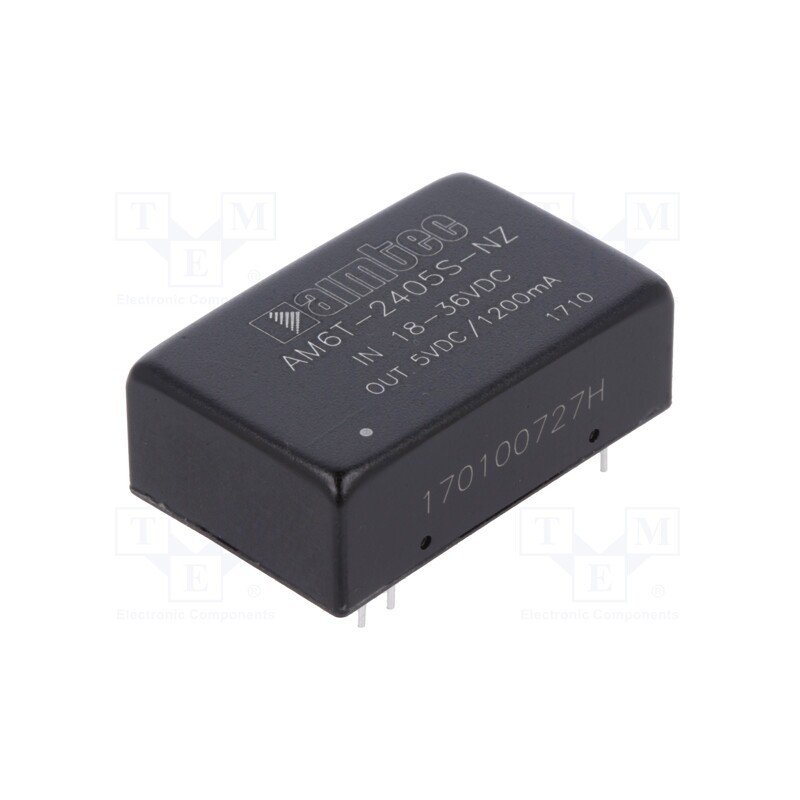 1 pcs x AIMTEC - AM6T-2405S-NZ - Converter: DC/DC, 6W, Uin: 18÷36V, Uout: 5VDC, Iout: 1.2A, DIP24