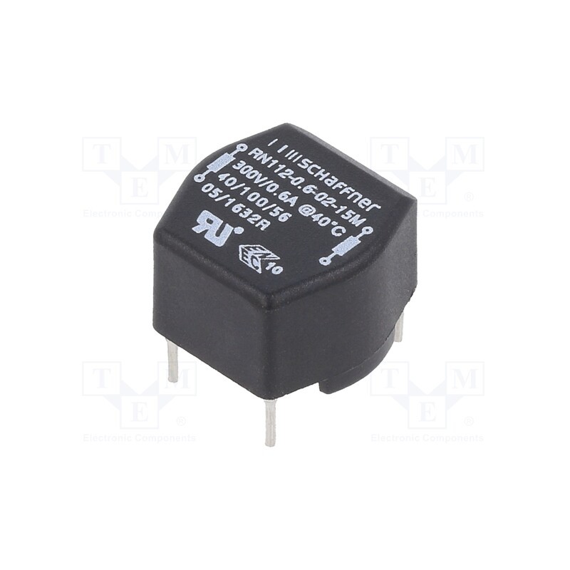 1 pcs x SCHAFFNER - RN112-0.6-02-15M - Inductor: wire with current compensation, THT, 15mH, 600mA, 490mΩ