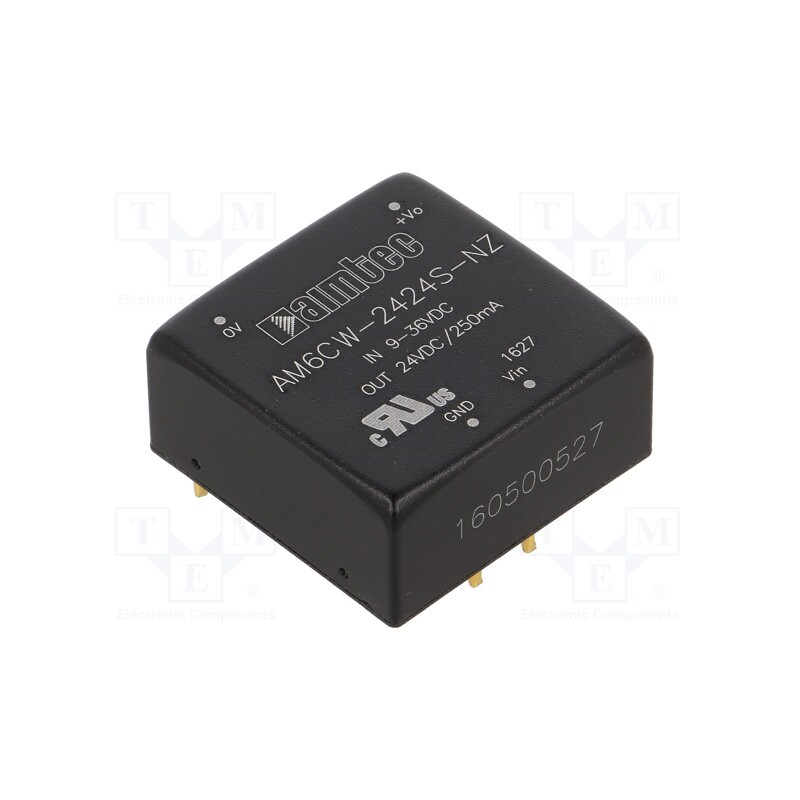 1 pcs x AIMTEC - AM6CW-2424S-NZ - Converter: DC/DC, 6W, Uin: 9÷36V, Uout: 24VDC, Iout: 250mA, 1'x1'