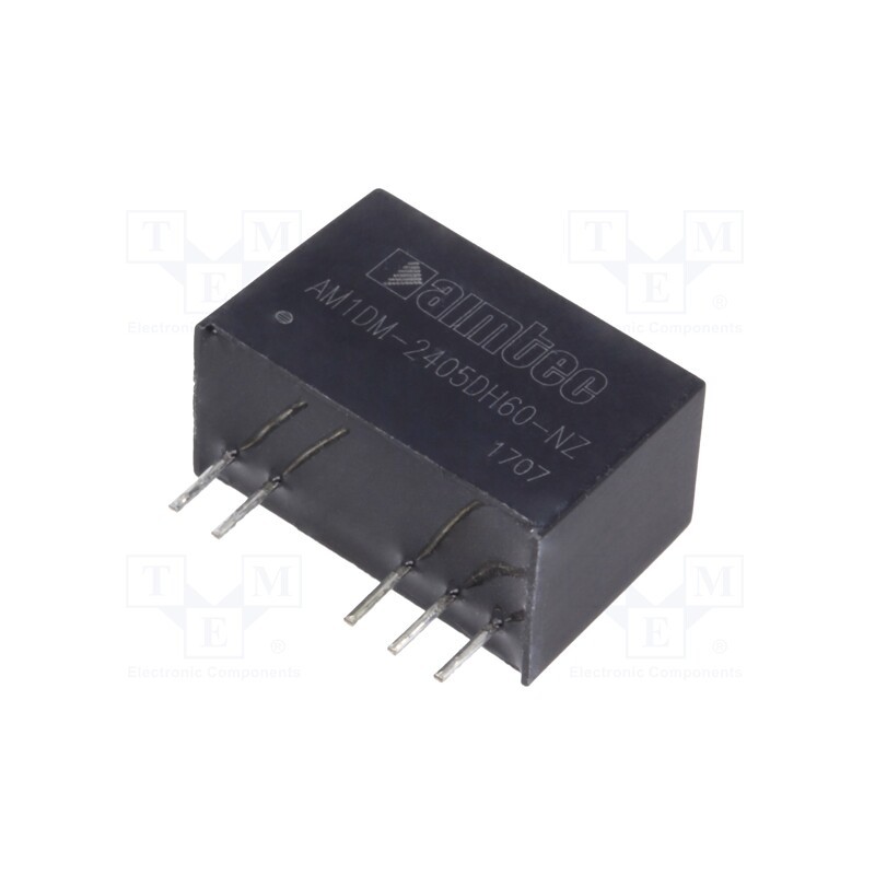 1 pcs x AIMTEC - AM1DM-2405DH60-NZ - Converter: DC/DC, 1W, Uin: 21.6÷26.4V, Uout: 5VDC, Uout2: -5VDC, SIP7