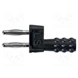 1 pcs x SCHu00dcTZINGER - KURZ 5741 / 5.08-2 IG MB NI / SW - Stackable safety shunt, 2mm banana, 12A, 33VAC, 70VDC, black
