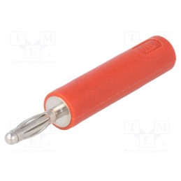 1 pcs x SCHu00dcTZINGER - A 20-40 S NI / RT - Adapter, 2mm banana, 10A, 70VDC, red, nickel plated, 35.5mm