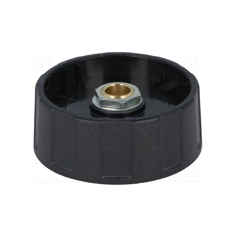 1 pcs x OKW - A2540060 - Knob, without pointer, ABS, Øshaft: 6mm, Ø40x15.5mm, black, A2540