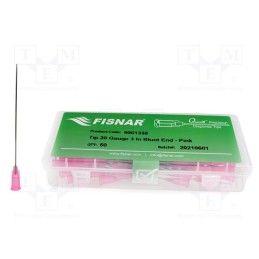 10 pcs x FISNAR - 8001338 - Needle: steel, 3', Size: 20, straight, 0.58mm, Mounting: Luer Lock