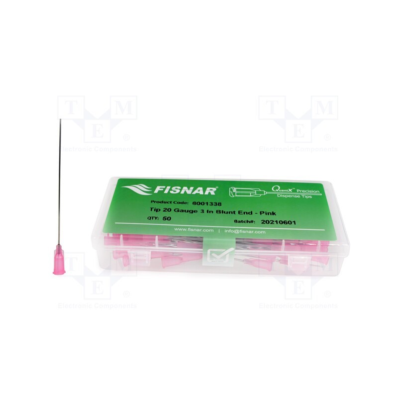 10 pcs x FISNAR - 8001338 - Needle: steel, 3', Size: 20, straight, 0.58mm, Mounting: Luer Lock