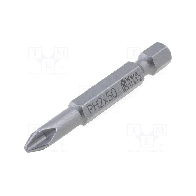 1 pcs x WERA - 5059810001 - Screwdriver bit, Phillips, PH2, Overall len: 50mm, TORSION