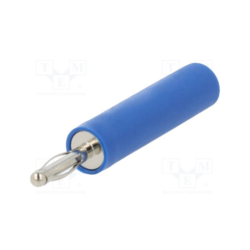 1 pcs x SCHu00dcTZINGER - A 20-40 S NI / BL - Adapter, 2mm banana, 10A, 70VDC, blue, nickel plated, 35.5mm