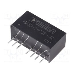 1 pcs x AIMTEC - AM3G-2403S-NZ - Converter: DC/DC, 3W, Uin: 18÷36V, Uout: 3.3VDC, Iout: 758mA, SIP8