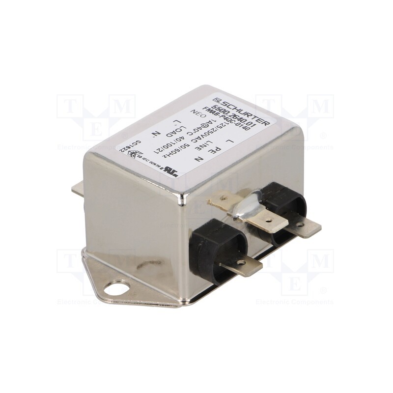 1 pcs x SCHURTER - 5500.2640.01 - Filter: anti-interference, 250VAC, Ioper.max: 1A, Ir: 0.5mA