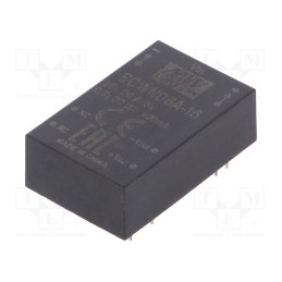 1 pcs x MEAN WELL - SCWN06A-15 - Converter: DC/DC, 6W, Uin: 9÷18V, Uout: 15VDC, Iout: 400mA, DIP24