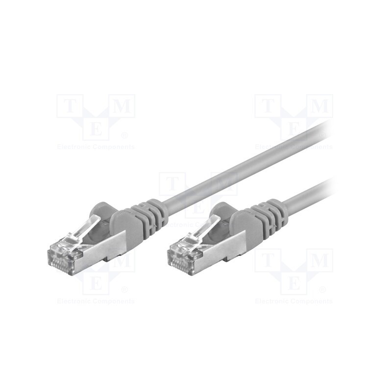1 pcs x Goobay - 50130 - Patch cord, F/UTP, 5e, stranded, CCA, PVC, grey, 5m, 26AWG, shielded