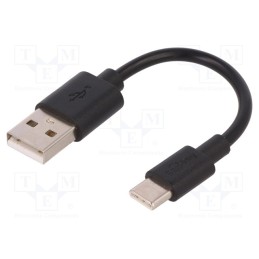 1 pcs x Goobay - 38675 - Cable, USB 2.0, USB A plug,USB C plug, 0.1m, black, Core: Cu, PVC