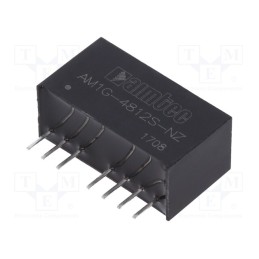 1 pcs x AIMTEC - AM1G-4812S-NZ - Converter: DC/DC, 1W, Uin: 36÷75V, Uout: 12VDC, Iout: 83mA, SIP8, THT
