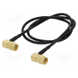 1 pcs x ONTECK - SMA-07-0.5 - Cable, 50Ω, 0.5m, RP-SMA male,both sides, black, angled