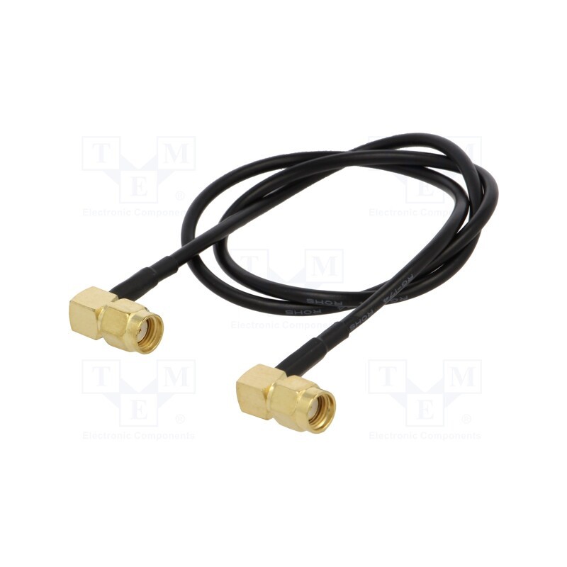 1 pcs x ONTECK - SMA-07-0.5 - Cable, 50Ω, 0.5m, RP-SMA male,both sides, black, angled