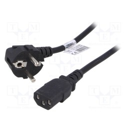 1 pcs x AKYGA - AK-PC-05A - Cable, 3G0.75mm2, CEE 7/7 (E/F) plug angled,IEC C13 female, PVC