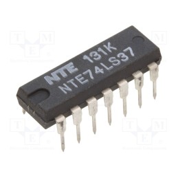 1 pcs x NTE Electronics - NTE74LS37 - IC: digital, NAND, Ch: 4, IN: 2, TTL, THT, DIP14