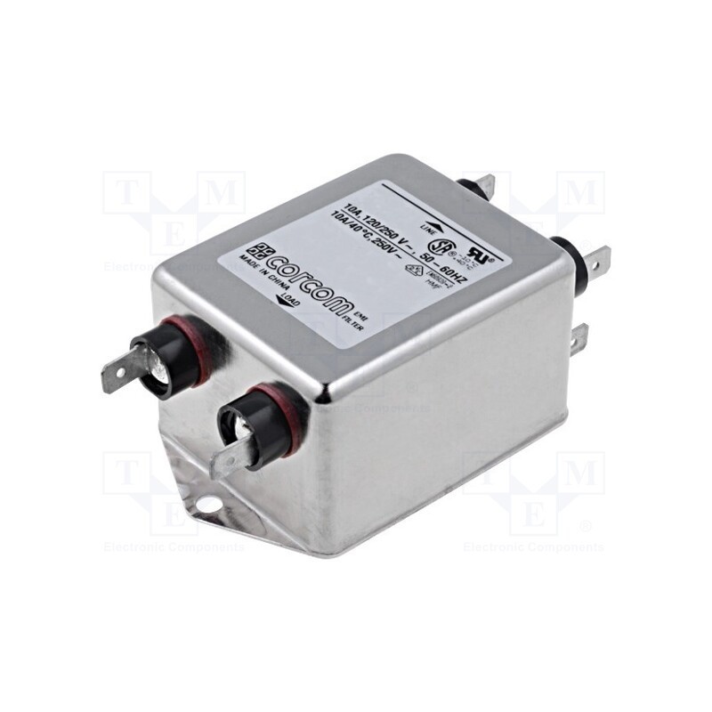 1 pcs x TE Connectivity - 1-6609032-3 - Filter: anti-interference, single-phase, 250VAC, Ioper.max: 10A