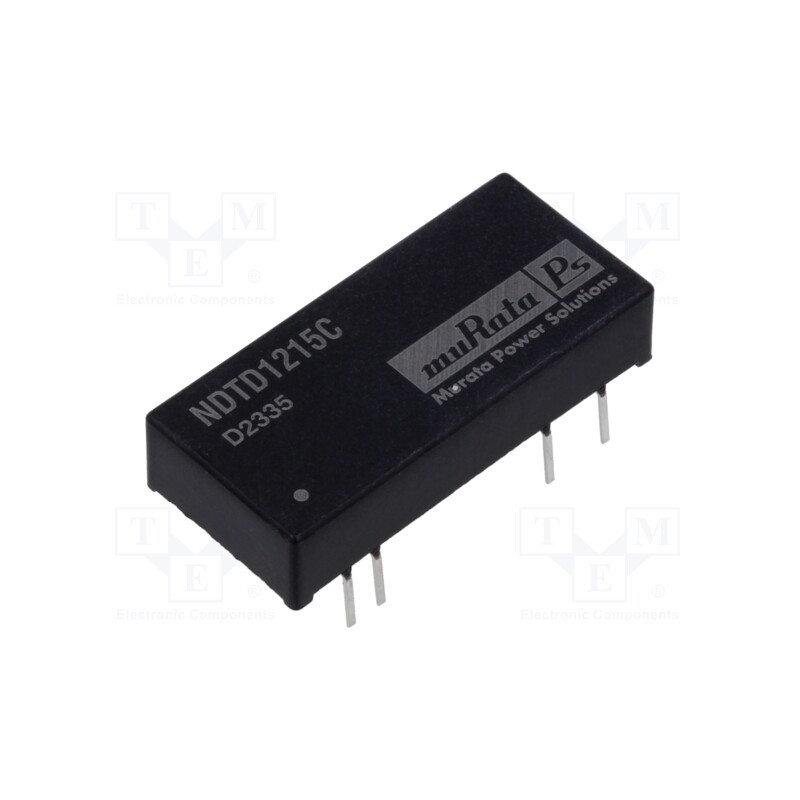 1 pcs x Murata Power Solutions - NDTD1215C - Converter: DC/DC, 3W, Uin: 9÷18V, Uout: 15VDC, Uout2: -15VDC, DIP