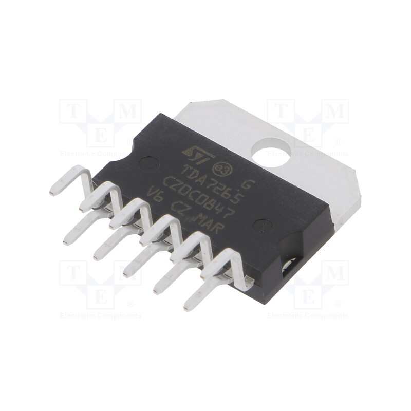 1 pcs x STMicroelectronics - TDA7265 - IC: audio amplifier, Pout: 50W, stereo, 5÷25VDC, Ch: 2, Amp.class: AB