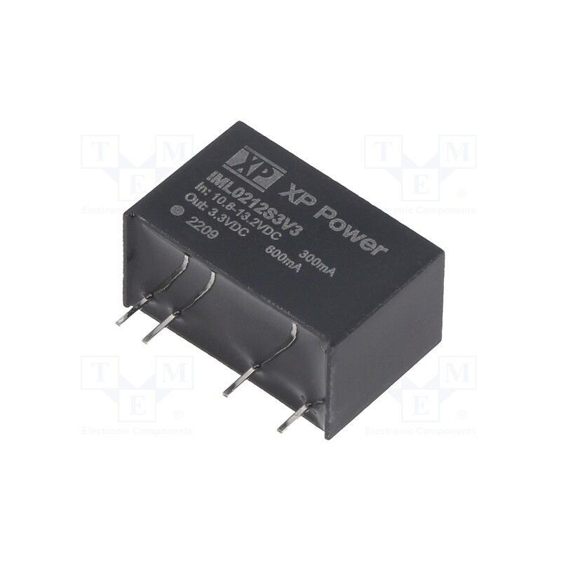 1 pcs x XP POWER - IML0212S3V3 - Converter: DC/DC, 2W, Uin: 10.8÷13.2V, Uout: 3.3VDC, Iout: 600mA