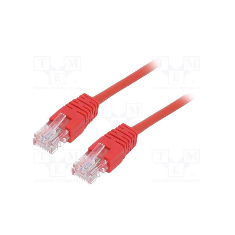 1 pcs x GEMBIRD - PP12-1M/R - Patch cord, U/UTP, 5e, stranded, CCA, PVC, red, 1m, 26AWG, Øcable: 5mm