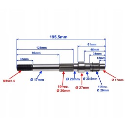 Atv quad 150 kinroad shineray loncin output shaft