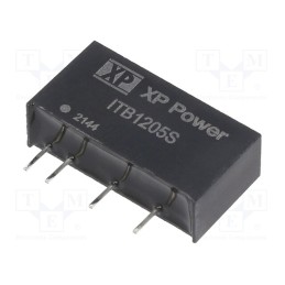 1 pcs x XP POWER - ITB1205S - Converter: DC/DC, 1W, Uin: 12V, Uout: 5VDC, Iout: 200mA, SIP, 50kHz