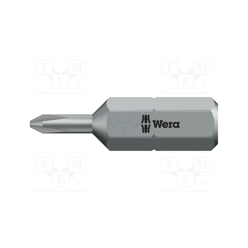1 pcs x WERA - 5135041001 - Screwdriver bit, Phillips, PH0, Overall len: 25mm, slim