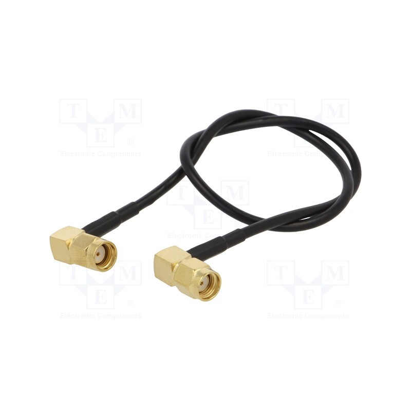1 pcs x ONTECK - SMA-07-0.3 - Cable, 50Ω, 0.3m, RP-SMA male,both sides, black, angled