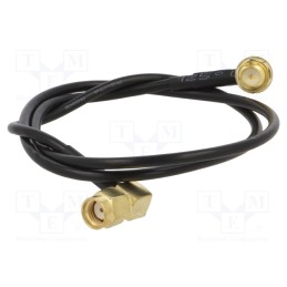 1 pcs x ONTECK - SMA-10-0.5 - Cable, 50Ω, 0.5m, RP-SMA male,RP-SMA female, black, angled