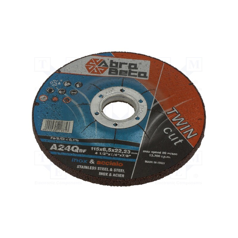 1 pcs x ABRA BETA - 380115 - Grinding wheel, Ø: 115mm, Øhole: 22.23mm, Thk: 6.5mm