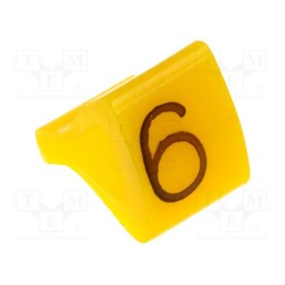 1 pcg x KURANT - MZ-1/6 - Markers, Marking: 6, 1.7÷3.5mm, H: 7mm, A: 6mm, -30÷100°C, leaded