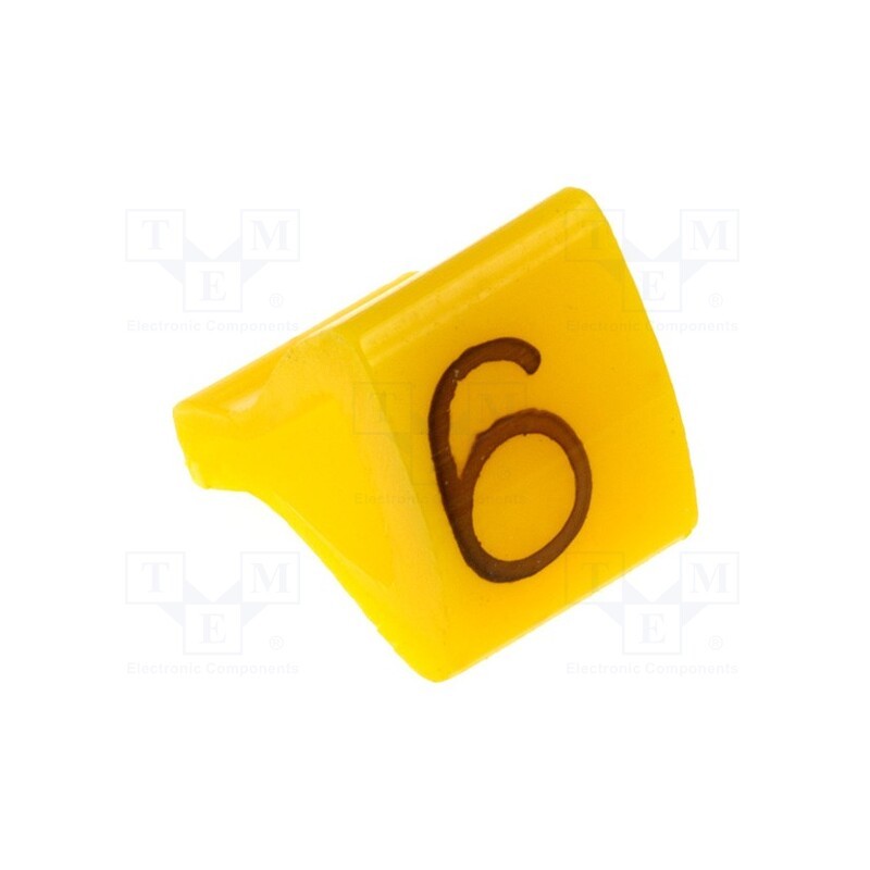 1 pcg x KURANT - MZ-1/6 - Markers, Marking: 6, 1.7÷3.5mm, H: 7mm, A: 6mm, -30÷100°C, leaded