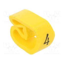 1 pcg x PARTEX - PA-30006AV40.4 - Markers, Marking: 4, 8÷16mm, PVC, yellow, -30÷60°C, leaded, PA-3