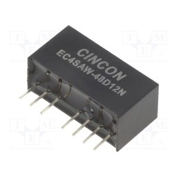 1 pcs x CINCON - EC4SAW-48D12N - Converter: DC/DC, 5/6W, Uin: 18÷75V, Uout: 12VDC, Uout2: -12VDC, SIP8