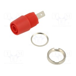 1 pcs x STu00c4UBLI - 23.3110-22 - Socket, 4mm banana, 20A, 1kV, red, nickel plated, insulated