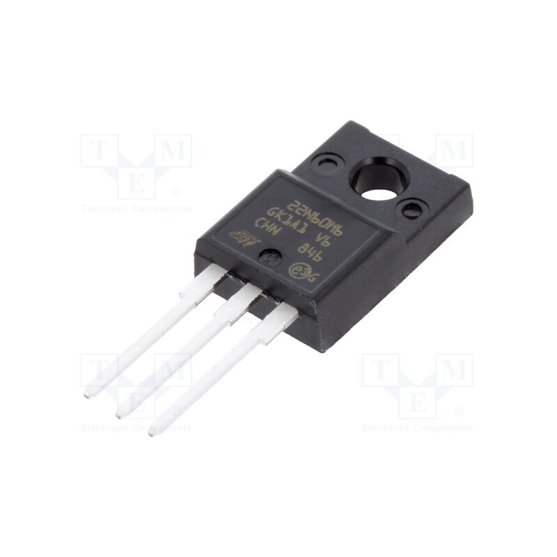 1 pcs x STMicroelectronics - STF22N60M6 - Transistor: N-MOSFET, MDmesh™ M6, unipolar, 600V, 9.5A, Idm: 42A