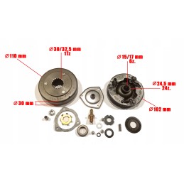 Clutch set 152fmh cross quad atv 70 110 125 139 fmb kxd automatic