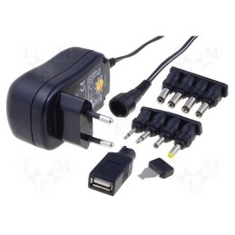 1 pcs x Goobay - 53995 - Power supply: switched-mode, universal,plug, 3VDC,, 0.6A, Plug: EU